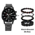 New Male Watch Luxury Bracelet Set Fashion Business Brown Leather Quartz Wrist Watches for Men Gift Set Relogio Masculino
