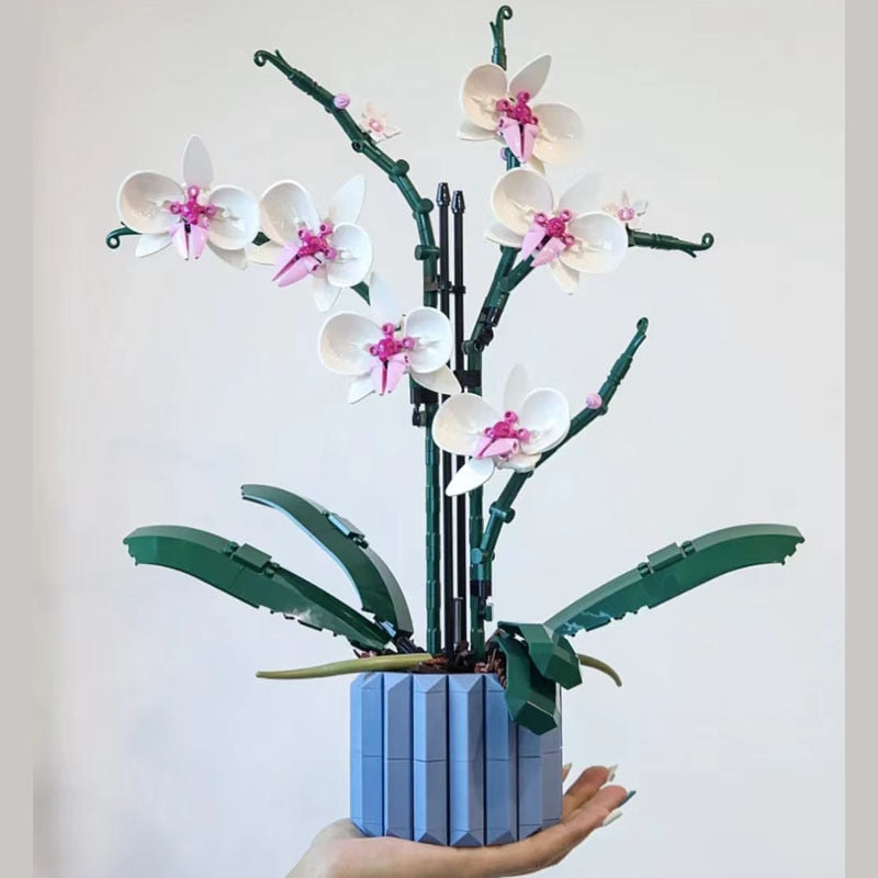 Moc Bouquet Orchid block flower Succulents Potted Building Blocks FIT for 10311 Romantic Kit Assembly Building Toy girl gift