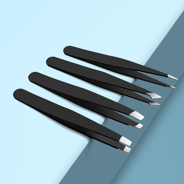 Stainless Steel Eyebrow Tweezers Black Flat Hairs Puller Beauty Makeup Tool пинцет для ресниц pince a epiler пинцет для бровей