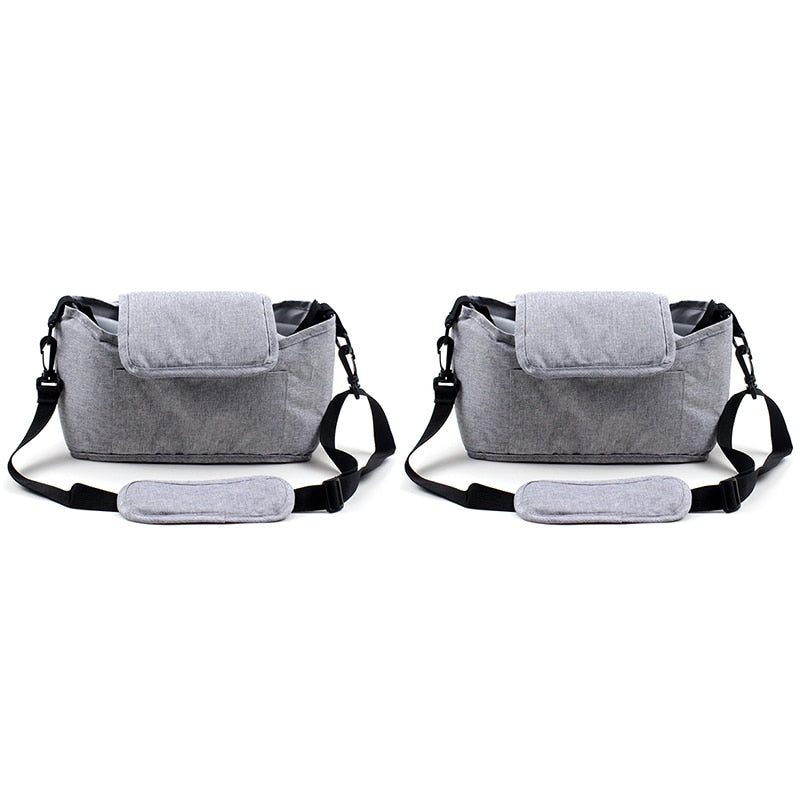 2 Baby Stroller Organizer Bag Mummy Diaper Bag Hook Baby Carriage Large Capacity Travel Wet Bags Stroller Accessories Cup Holder
