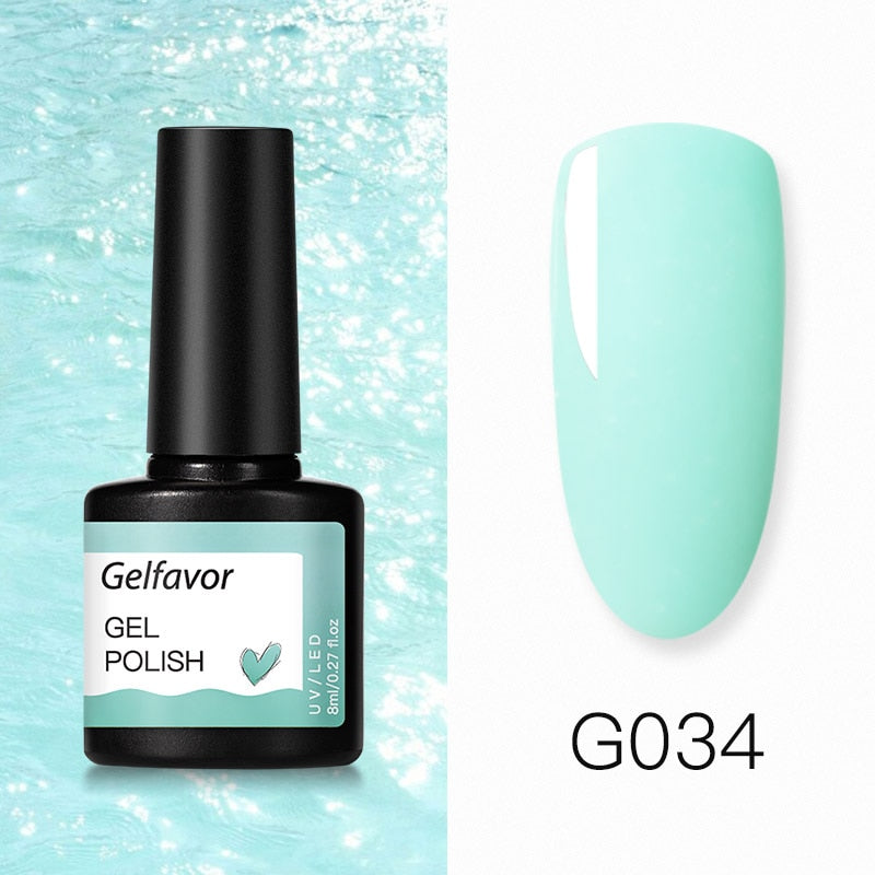 GELFAVOR Gel Nail Polish Glitter 8ML Semi-permanent Varnish Hybrid UV Nail Gel Polish For Manicure Nail Art Design Gel Varnishes