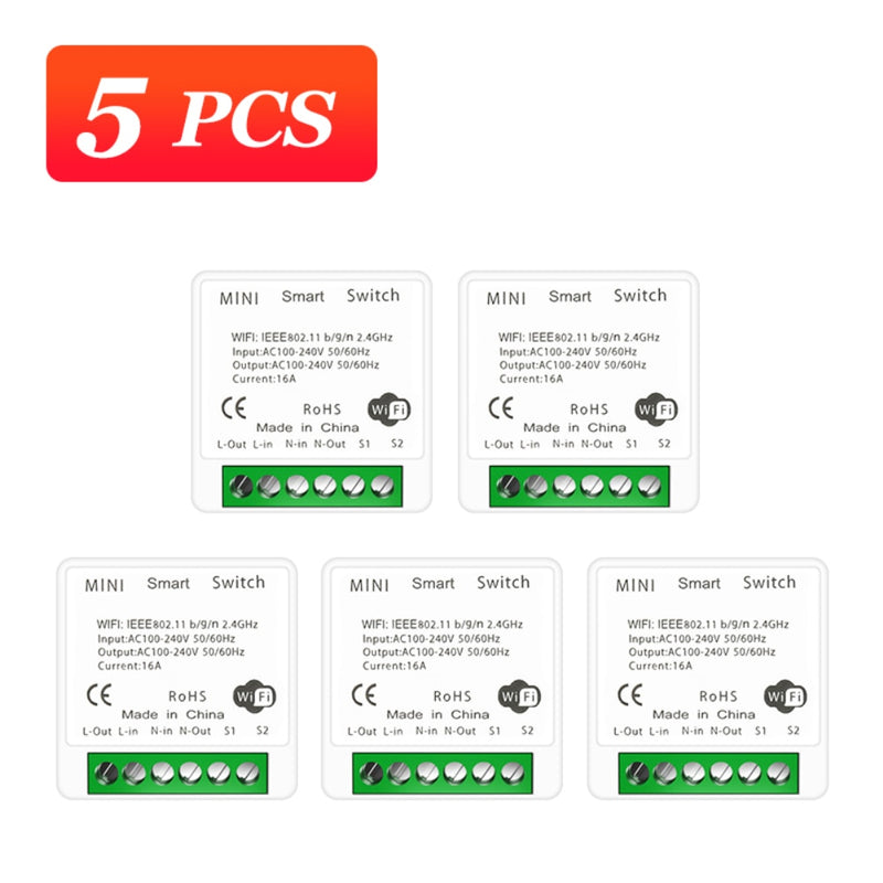 Wifi Smart Light Switch 16A Mini 2-way Control Timer Switch Smart Home DIY Breaker Work With Tuya Alexa Yandex Alice Google Home