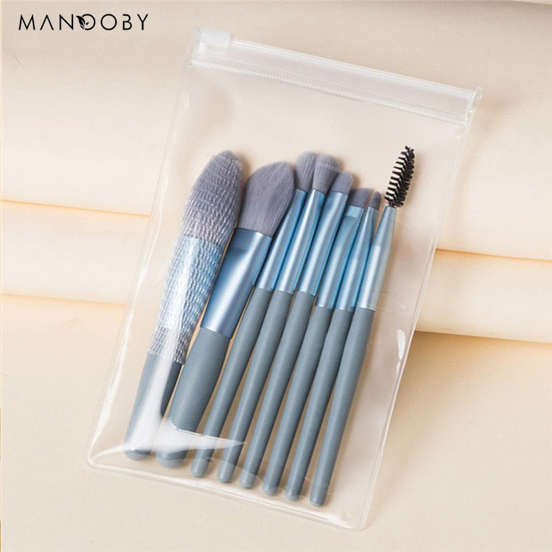 8/13Pcs Natural Makeup Brushes Soft Fluffy Hair Brushes Contour Eyeshadow Make Up Brushes Foundation Powder Beauty Tool Blending