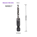 1-6pc M3 M4 M5 M6 M8 M10 Tap Drill Bits 1/4 Hex Shank Machine Hand Taps Titanium Coated HSS Drilling Tap Bits Thread Screw Tools