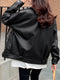 Sungtin Faux Leather Jacket Women Casual PU Loose Motorcycle Jackets Female Streetwear Oversized Coat Korean Chic New Spring