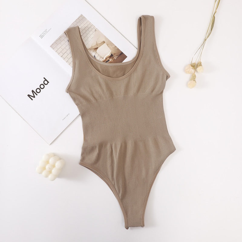 Body Shapers Women Bodysuit Tummy Control Shapewear Slimming Bodyshaper Fashion Tanks Sexy Thong G-String Female Slim Jumpsuit