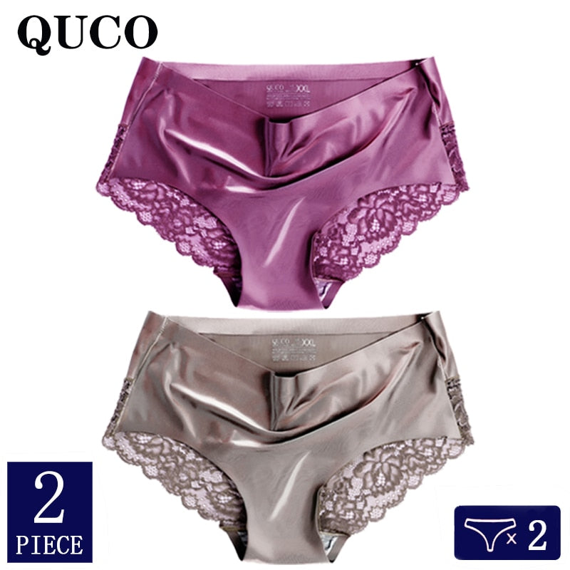 2pcs/lot QUCO Brand sexy Women Underwear High Quality Women Panties Seamless Underwear Solid  Lingerie underwear women