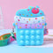 Unicorn Pop Antistress Toys Silicone Push Pop Bubble Bag Unicorn Crossbody Bag Reliver Autism Handbag Coin Pouch Purse for Kids