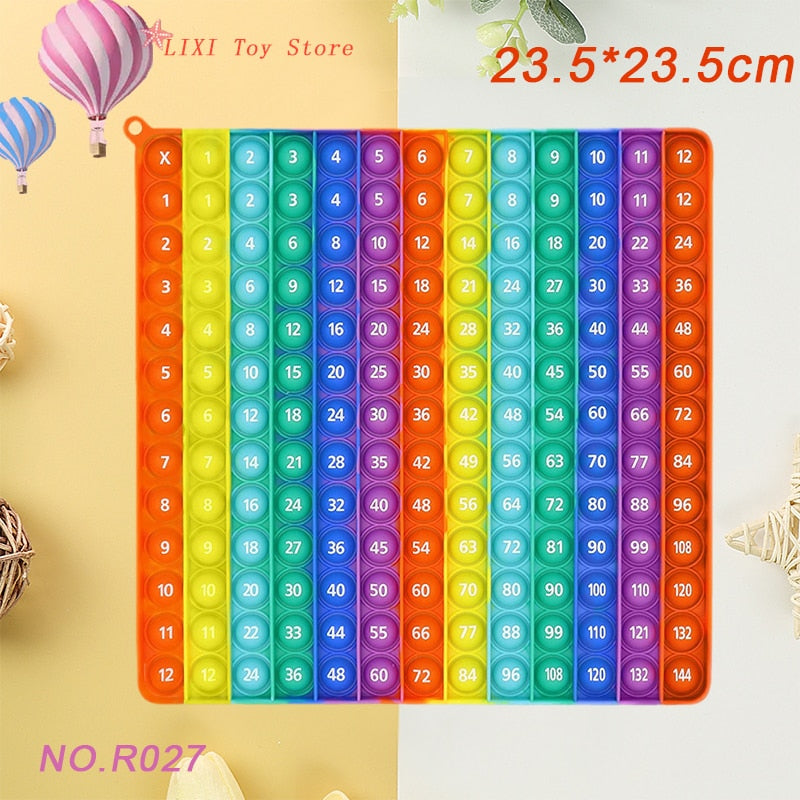 Rainbow Push Bubble Pop Fidget Stress Relief Squeeze Ball Toy for Kid Children Antistress Game Hand Simple Dimple Relax Adult