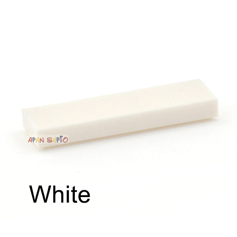 100pcs DIY Building Blocks Thin Figure Bricks Smooth 1x4 Dots Educational Creative Toys for Children Size Compatible With 2431