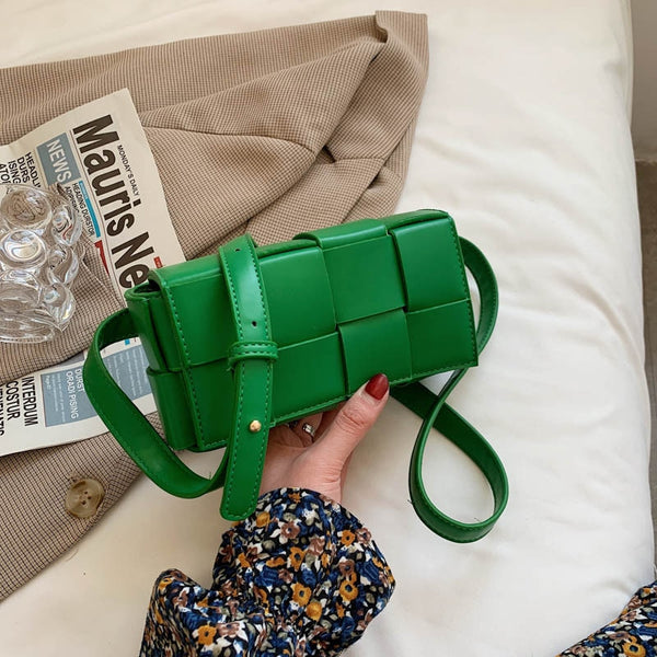 Pu Leather Woven Small Waist Bags For Women Luxury Brand Shoulder Bag New Trend Women Hand Bag 2022 Messenger bag Female Purses