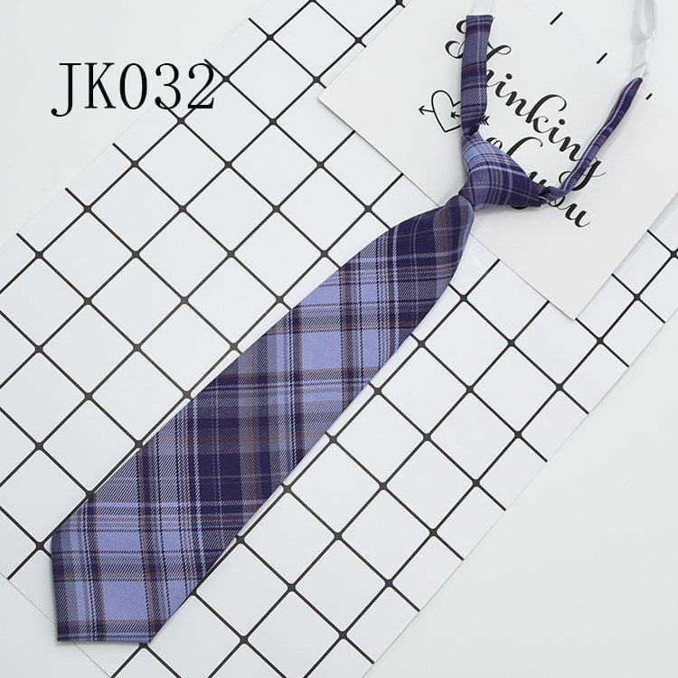 Shirt Necktie Women College Style JK Plaid Uniform  Detachable Collars Removable Ties Apparel Accessories галстук женский