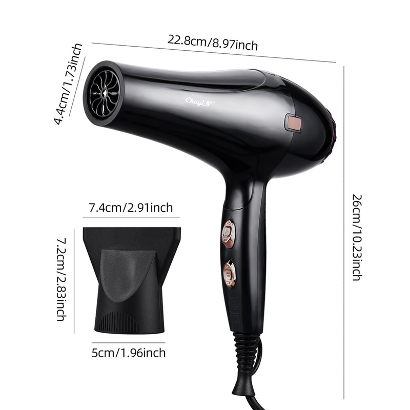 2000W Professional Electric Hair Dryer Strong Wind Salon Dryer Hot &amp;Cold Dry Hair with 3 Temperature 2 Speed Wind Personal Care
