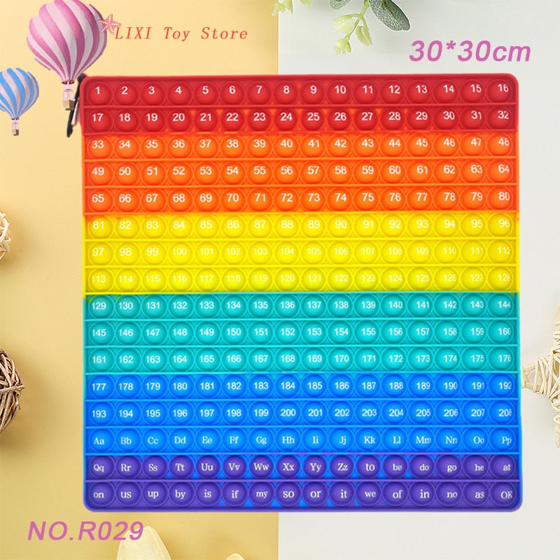 Rainbow Push Bubble Pop Fidget Stress Relief Squeeze Ball Toy for Kid Children Antistress Game Hand Simple Dimple Relax Adult
