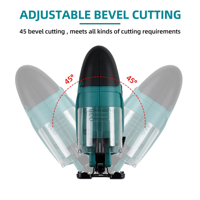Drillpro 21V 65mm 2900RPM Cordless Jigsaw Electric Jig Saw Portable Multi-Function Woodworking Power Tool for Makita 18V Battery