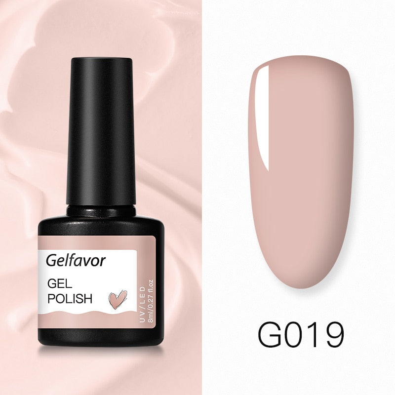 GELFAVOR Gel Nail Polish Glitter 8ML Semi-permanent Varnish Hybrid UV Nail Gel Polish For Manicure Nail Art Design Gel Varnishes