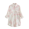 PB&amp;ZASpring 2022 Women&#39;s Versatile Long Sleeve Lapel Front Patch Pockets Side Slit Hem Buttoned Closure Linen Shirt