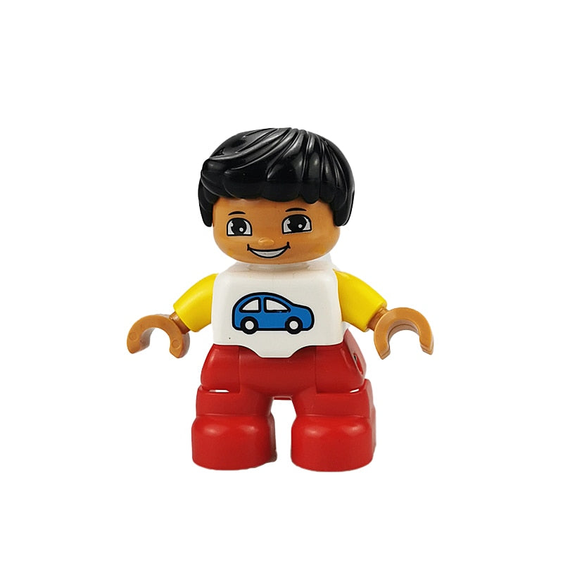 Big Size Action Figures City Princess Policemen Family Building Block Doll Character Accessory Toys Assembly Children Kids Gift