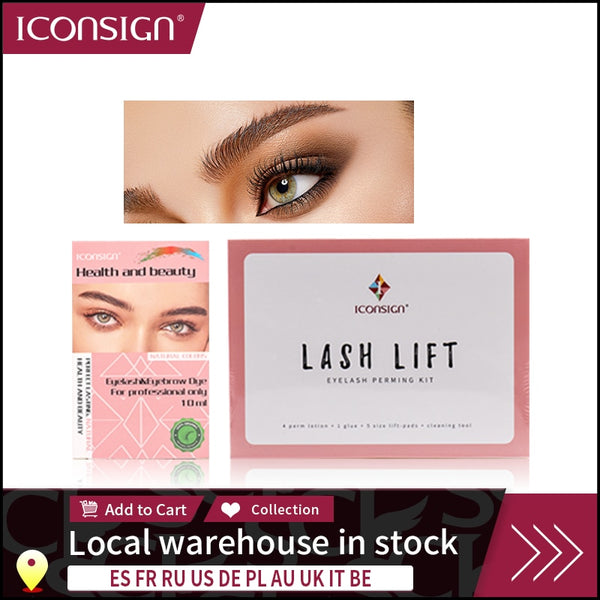 ICONSIGN Lash Lift Kit and Eyelash Eyebrow Dye Tint Use Together Eyelash Perm Eyebrow Tint Eye Makeup Tool Beauty Salon Home Use
