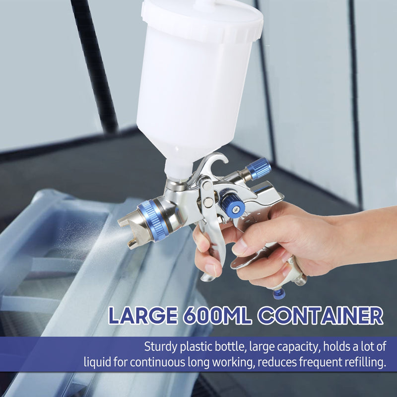 Nasedal HVLP Spray Gun 600ml Cup 1.4Mm 1.7Mm 2.0Mm Gravity Airbrush nozzle needle for Painting Car Furniture Wall