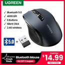 【New-in Sale】UGREEN Wireless Mouse Bluetooth 5.0 Ergonomic 4000 DPI 6 Mute Buttons For MacBook Tablet Laptop PC 2.4G Mice Mouse
