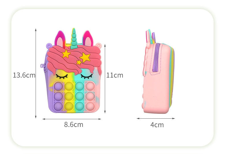 Hot Fidget Toys 2022 Push Bubbles Toy Rainbow Unicorns Premium Girls Push Bubble Bag Adult Antistress Squeeze Squishy Gifts
