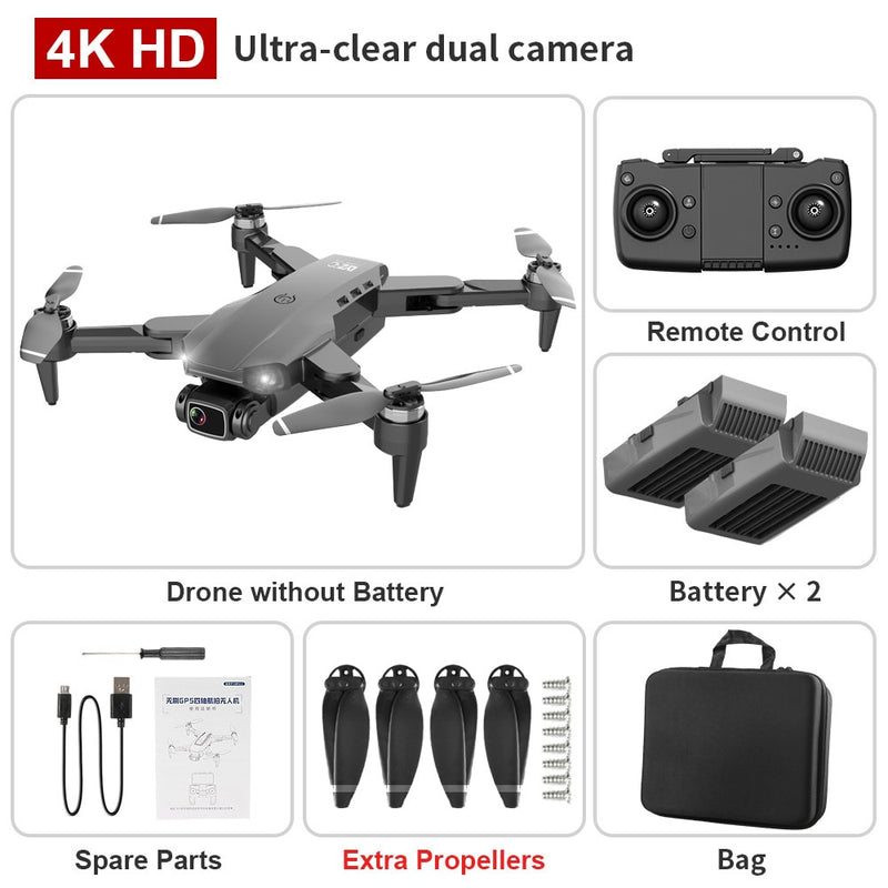 XKJ L900 PRO GPS Drone 4K Dual HD Camera Professional Aerial Photography Brushless Motor Foldable Quadcopter RC Distance1200M