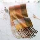 2022 New Women Plaid Scarf Winter Pashmina Shawls Cashmere Thick Wraps Lady Tassel Warm Scarves Rainbow Hairy Bufanda