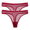 2PCS/Set Lace Sexy G-String Thongs Transparent Women&