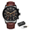 LIGE Men Watches Waterproof Luminous Top Brand Luxury Leather Casual Sports Quartz Wristwatch Military Man Watch For Men relogio