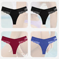 4PCS/Set Sexy Women Cotton Panties Lace Thong Underwear for Female Intimates Lingerie T-Back Floral Hollow Out Plus Size Panties