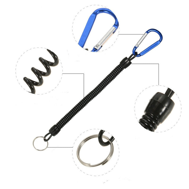 XC Tactical Lanyard Spring Rope Outdoor Hiking Camping Anti-lost Phone Key Chain Molle Military Backpack Attactment Spring Strap