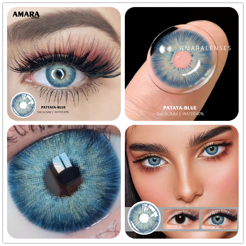 AMARA 1 Pair Color Contact Lenses for Eyes Natural Brown Lenses Beauty Fashion Monet Lense Blue Lenses Green Eye Contact