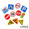 Marumine Traffic Road Sign Light Lamp Block Brick City Street View Accessories Signpost Barrier Speed Limit Indicator Warning