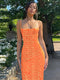 Hugcitar Flower Print Slip Sleeveless Backless Slim Sexy Maxi Dress 2022 Spring Women Elegant Streetwear Party Clothing Concise