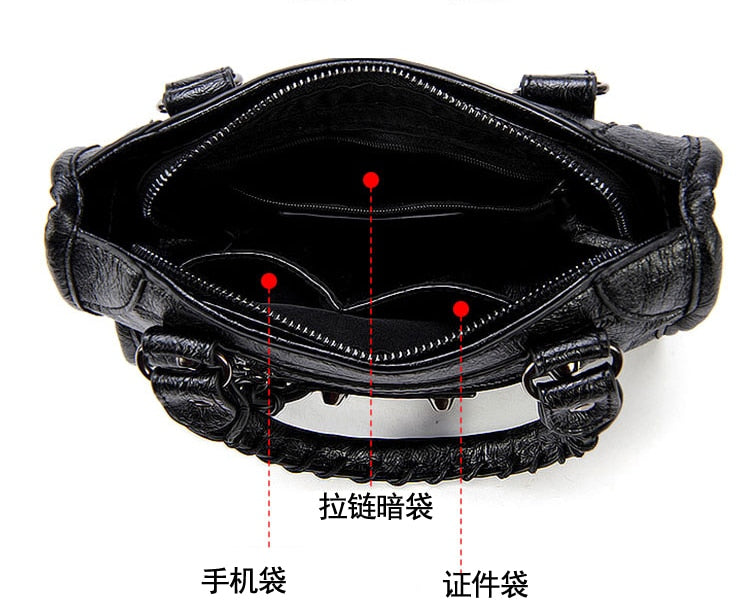New Arrival Mini Small Motorcycle Bags Crossbody for Women Pu Soft Leather Brand Girls Shoulder Bags Black Hand Bags Tote