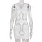 Sifreyr Cross Printed White Mini Dress For Women Sleeveless V-Neck Basic Tank Dress Y2K Streetwear Outfits Party Bodycon Dresses