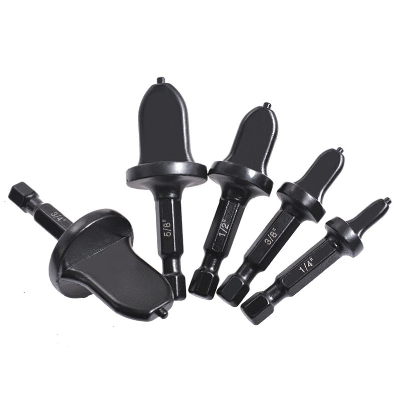 5/6pc Hex Shank Imperial Tube Pipe Expander Support for Air Conditioner Conditioning Swaging Rotary Tool Set7/8 3/4 5/8 1/2 1/4&quot;