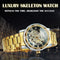 WINNER Transparent Skeleton Watch for Men Mechanical Wristwatches Diamond Watches Mens Luxury Stainless Steel Strap Unisex Clock
