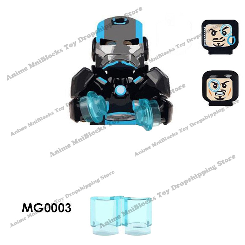 XP193 D009 WM718 Mark suit Disney anime movie figurine dolls mini plastic action toy figures Assemble blocks Christmas gifts