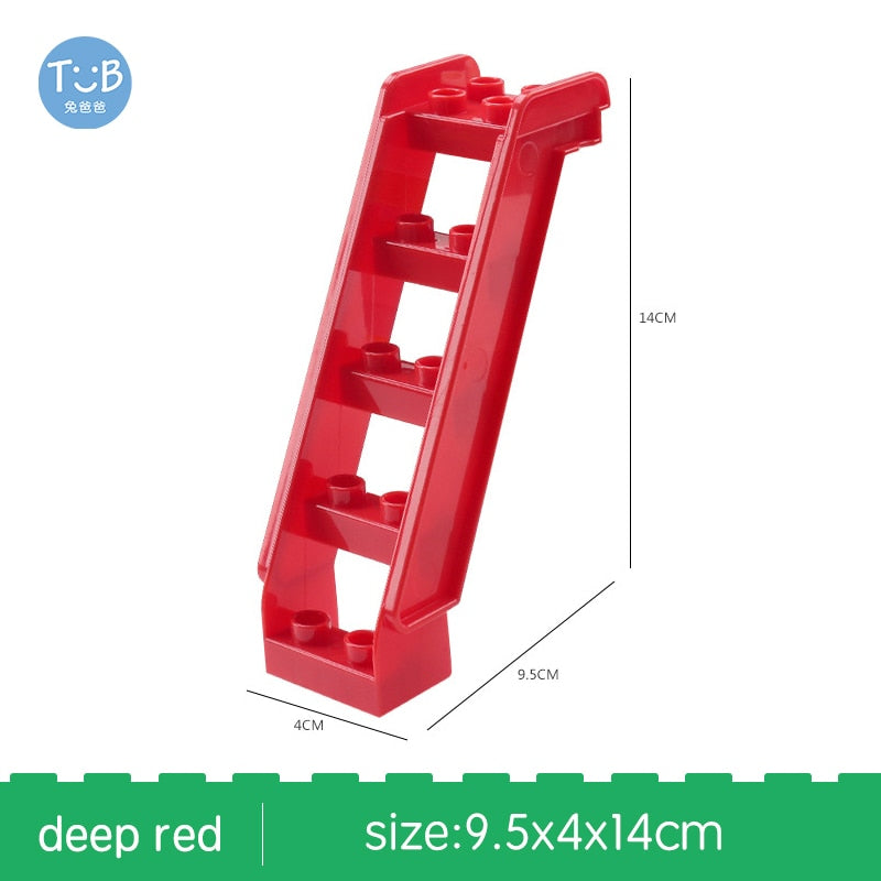 Blocks Amusement Park Accessory Slide Ladder Swing Seesaw Carousel Big Large-particle City Building Children&