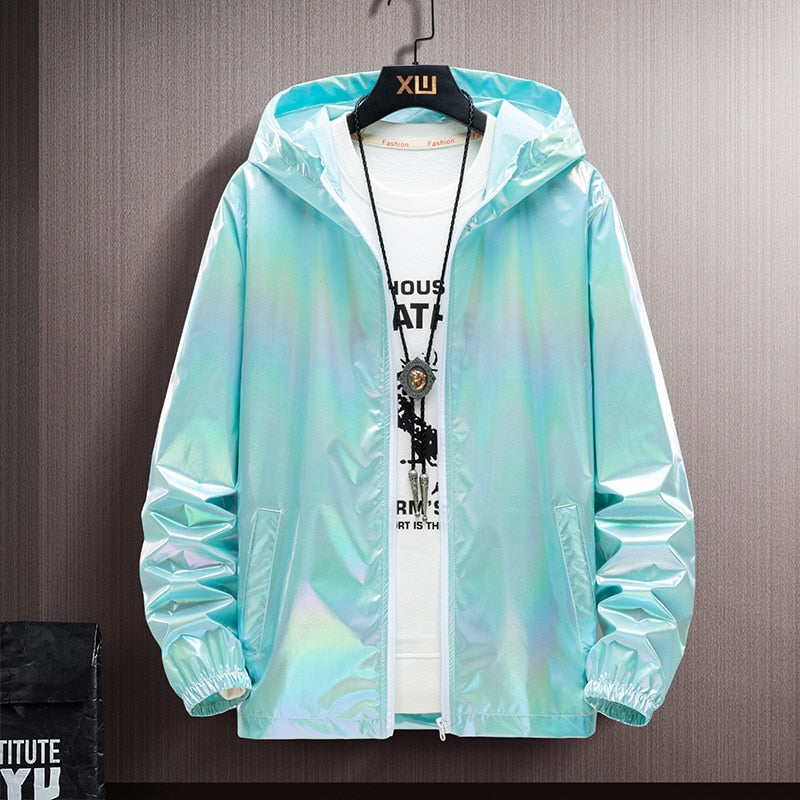Summer Jacket Women White S-7XL Pl Size Loose Thin Couple Hooded Tops 2022 Spring Autumn New Blue Waterproof Cargo Coats