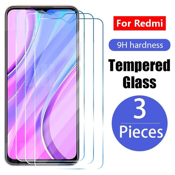 3PCS Tempered Glass for Xiaomi Redmi Note 10 9 8 7 Pro 9S 8T Screen Protector For Redmi 9 9T 9C NFC 9A 9AT 8 8A 7A 6 Glass