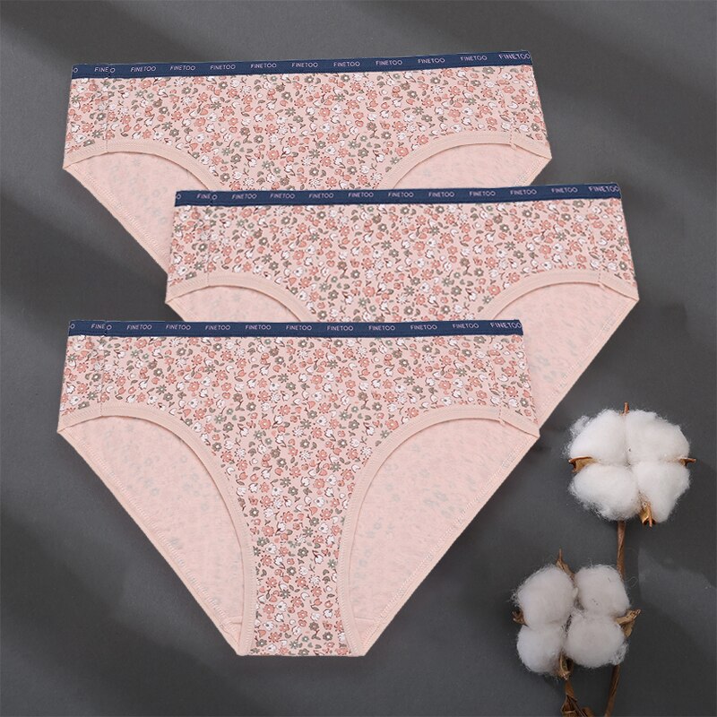 3PCS/Set Women Panties Cotton Underwear Patchwork Cute Design Female Lingerie Underpants Pantys Sexy Briefs Intimates for Girls