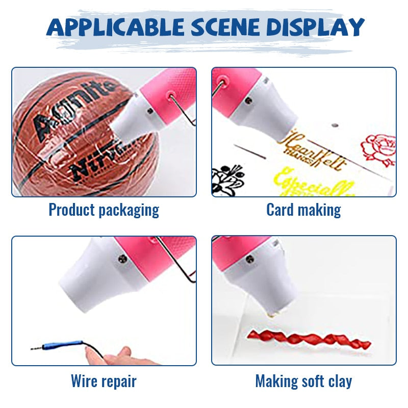 220V Hot Air Gun DIY Hot Air Gun Electric Power tool Hair Dryer Soldering Wrap Blower Heater Shrink sheet Air Heat Gun DIY tool
