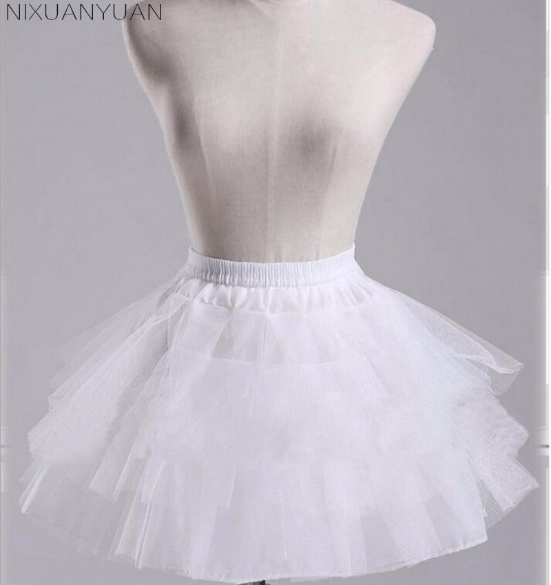 NIXUANYUAN White or Black Short Petticoats 2022 Women A Line 3 Layers Underskirt For Wedding Dress jupon cerceau mariage
