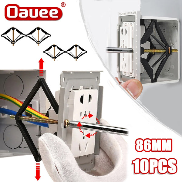 10pcs Cassette Repairer 86mm Dark Box Repair Screw Plug Switch Old Socket Boxes Replacement Fixed Wall Repair Box Support Rod