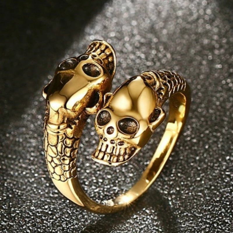 1pcs Titanium Steel Eagle Dragon Claw Halloween Skull Ring Hot Selling Men&