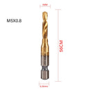 New Titanium Plated Hex Shank HSS Screw Thread Metric Tap Drill Bits Screw Machine Compound M3 M4 M5 M6 M8 M10 Hand Tools