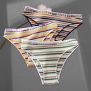 FINETOO 3Pcs/Set Colorful Stripes Panties Women&